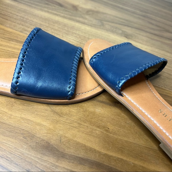 Jack Rogers Women's Blue Sofia Slide Sandals Women's Size 9M | Leather Upper - Picture 2 of 7